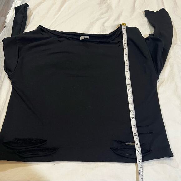 ASOS shredded cropped sweatshirt size 0 Black - Picture 9 of 11